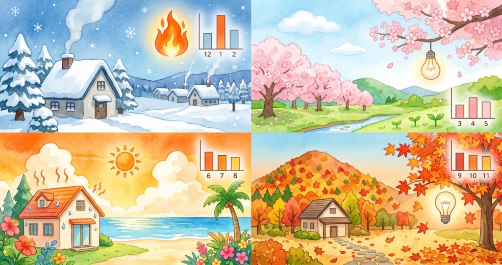 2025年の電気代の傾向：冬・夏・春秋で何が違う？
