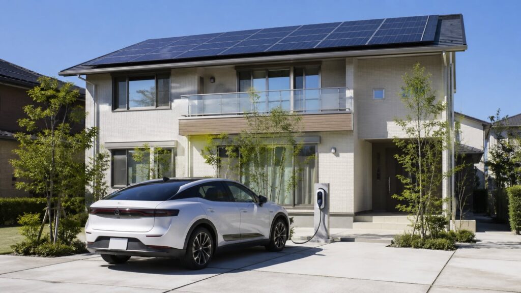 太陽光発電とEV充電を組み合わせた一条工務店の暮らし