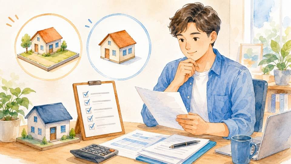 チェックリストと確定申告書類を前に自分の借入タイプを判定する人のイメージ
