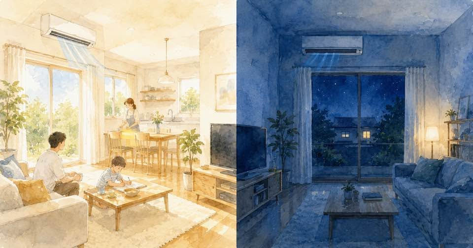 6月の電気代を前年と比較｜夜間の使用量が大きく減った