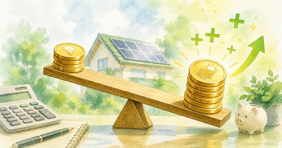 6月の実質収支｜電気代と売電を差し引くと黒字か